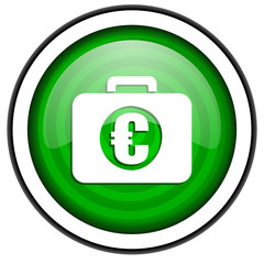 Obraz premium financial green glossy icon isolated on white background