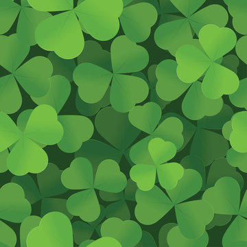 St. Patrick's Day shamrock seamless background pattern