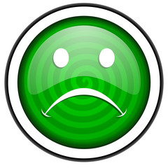 Naklejka premium cry green glossy icon isolated on white background
