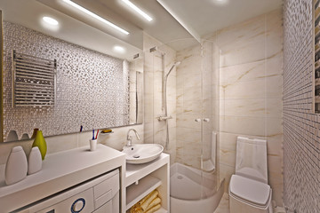 modern interior of bathroom