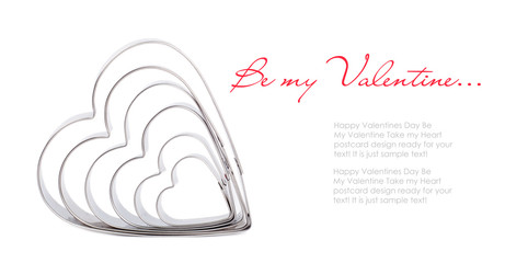 Valentines day card with hearts