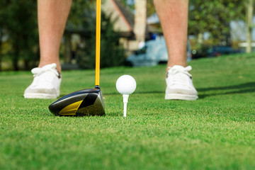 golfer ready to tee off