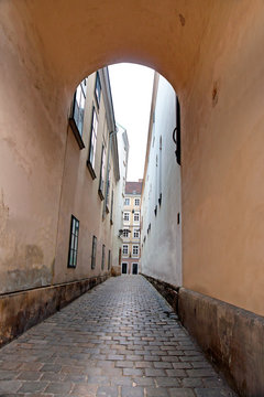 Fototapeta Narrow street in Vienna