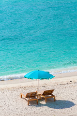 UMBRELLA AND BEACH CHAIR