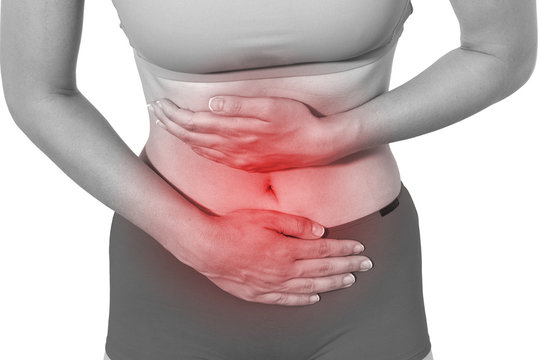 Acute pain in a woman stomach