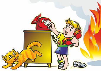 ребенок и пожар