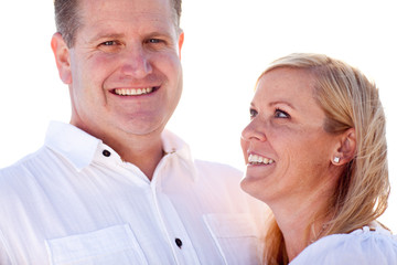 Attractive Caucasian Couple Having Fun Outside