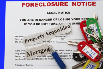 Foreclosed notice on a loan mortgage