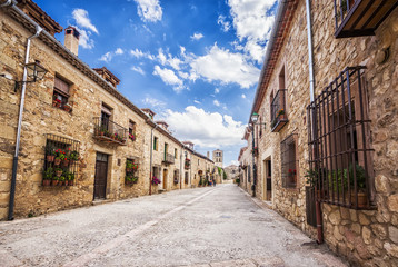 A street in Pedraza, medieval village in Segovia, Castilla y Leo