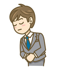 ビジネスマン　表情　上半身　イラスト　お辞儀