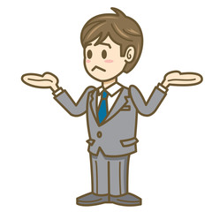 ビジネスマン　表情　全身　イラスト　失敗