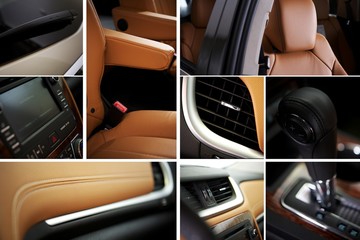 Modern Car Interior Collage