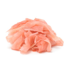 Marinated Ginger Isolated on White Background