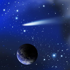 地球と星空