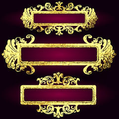 vector golden frames set