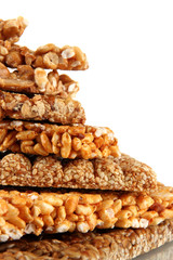 tasty sweets (kozinaki), isolated on white