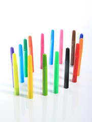 Close-up of colour pens