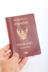 Thailand passport  on white background