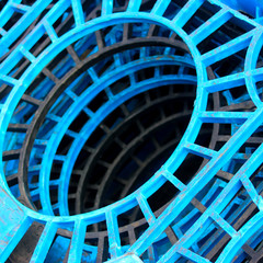 Industrial Blue Plastic Stacks