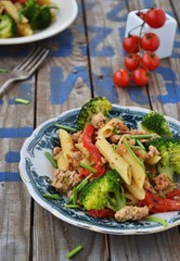 pasta with meat and vegetable