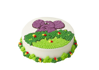 Delicious colorful birthday cake.