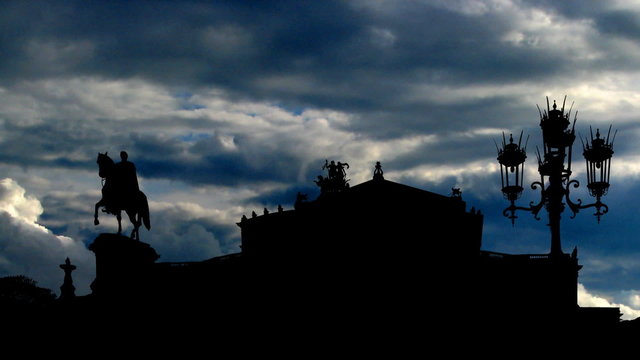 Germany Semper Opera House square clouds