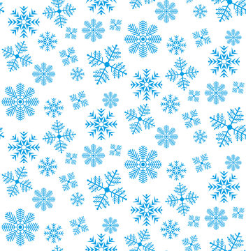 Seamless snow flakes vector pattern
