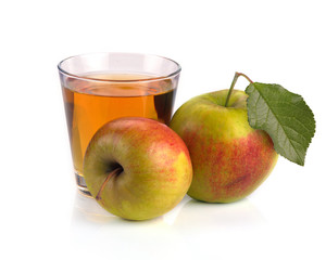 apple juice in a glass of fruit