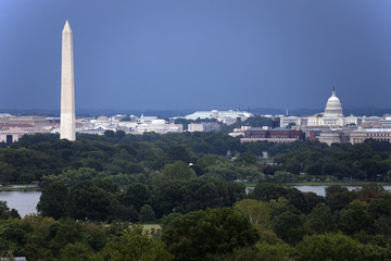 The US Capitol and Washington Monument