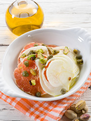 salad with grapefruit fennel and pistachio nuts