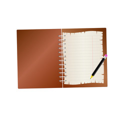 notebook with pencil vector illustration part two