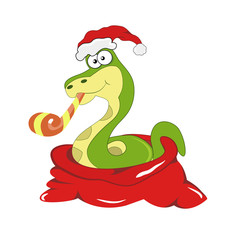 Fototapeta premium Chrismas snake symbol of 2013 year. Vector.
