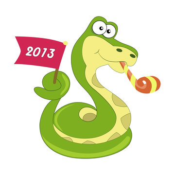 Snake symbol of 2013 year. Vector.