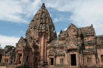 Fototapeta na wymiar Architektura w Świątyni Phanom szczebel w Buriram Tajlandii