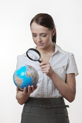 a close up view of the world