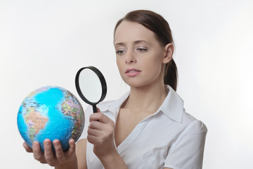 a close up view of the world