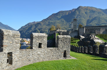 Ancient fortifications in Bellinzona, Switzerland