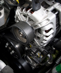 Car alternator close-up