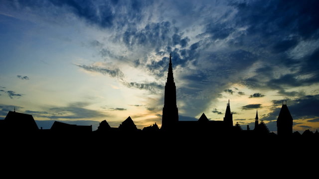 Germany Ulm Minster late afternoon