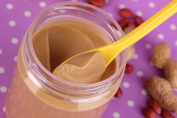 Delicious peanut butter in open bank