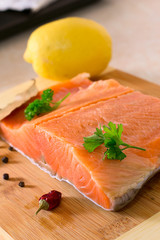 fresh salmon fillet