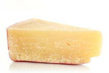 old cheese isolated on white