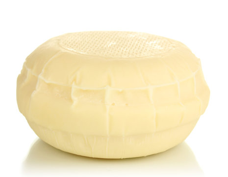 Suluguni cheese isolated on white