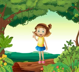 Photo sur Plexiglas Animaux de la forêt Une fille sous un arbre dans la nature