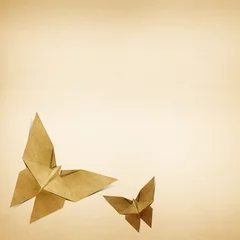 Photo sur Plexiglas Animaux géométriques Papillon origami fabriqué à partir de papier recyclé