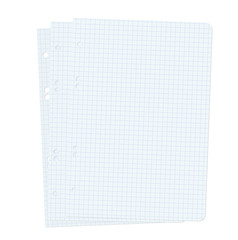 Three blank sheets of paper sheet.