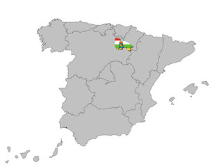 La Rioja auf den Umrissen Spanien's