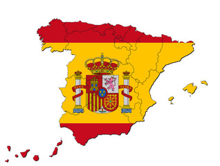 Fototapeta premium Spanien hinterlegt mit der Flagge