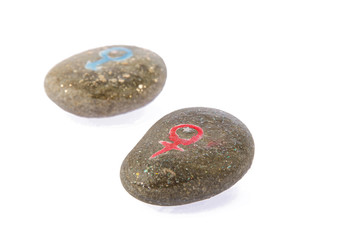 Pebbles isolated on white