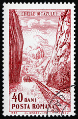 Postage stamp Romania 1964 Road through Gorge, Iron Gates